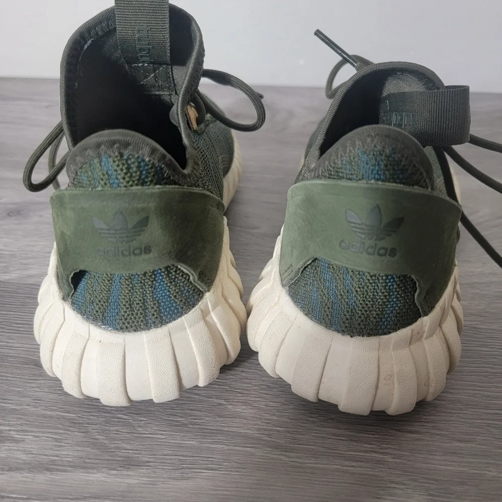 Adidas Olive Green Tubular Sneakers Shoes Size 5.5 Running Mesh Workout‎ Chunky